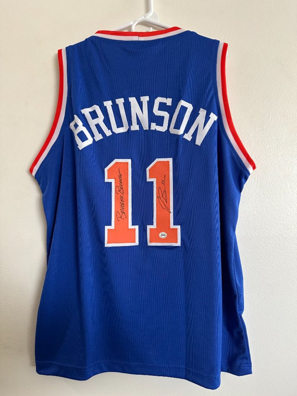 Jalen Brunson signed New York Knicks autographed custom jersey w/COA - XL - 761A